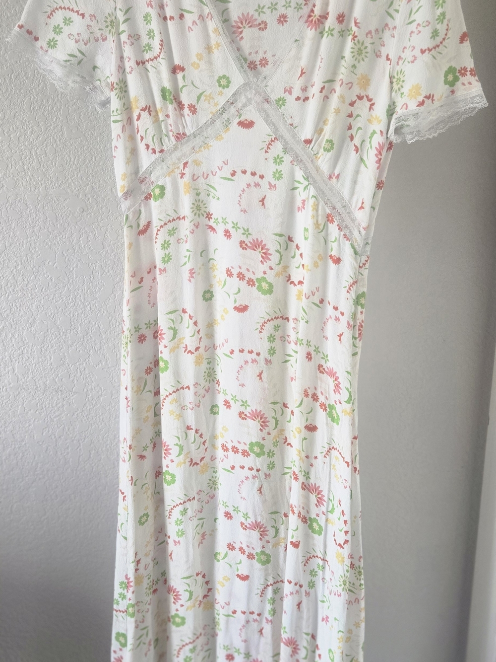 Nasty Gal White Floral Slip Dress with Pastel Blooms - Picture 3 of 11